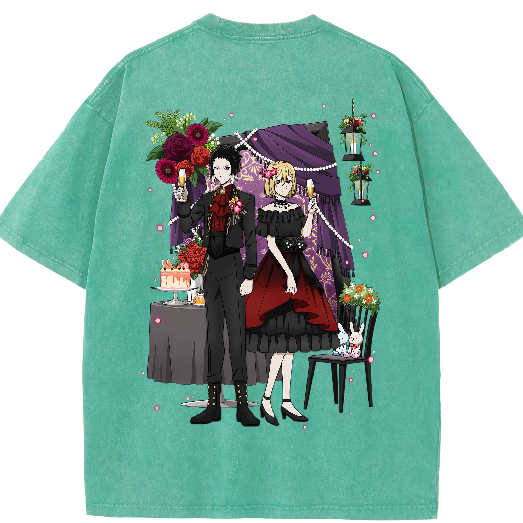 （画像用） 文豪ストレイドッグス Bungo Stray Dogs 綿100% ヴィンテージ風 半袖Tシャツ（背面プリント）
